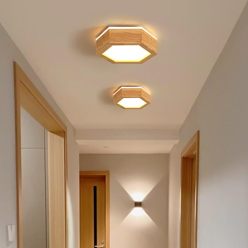 Moderne Japandi-Holz-Deckenleuchte LED – 1/2/3 Spots