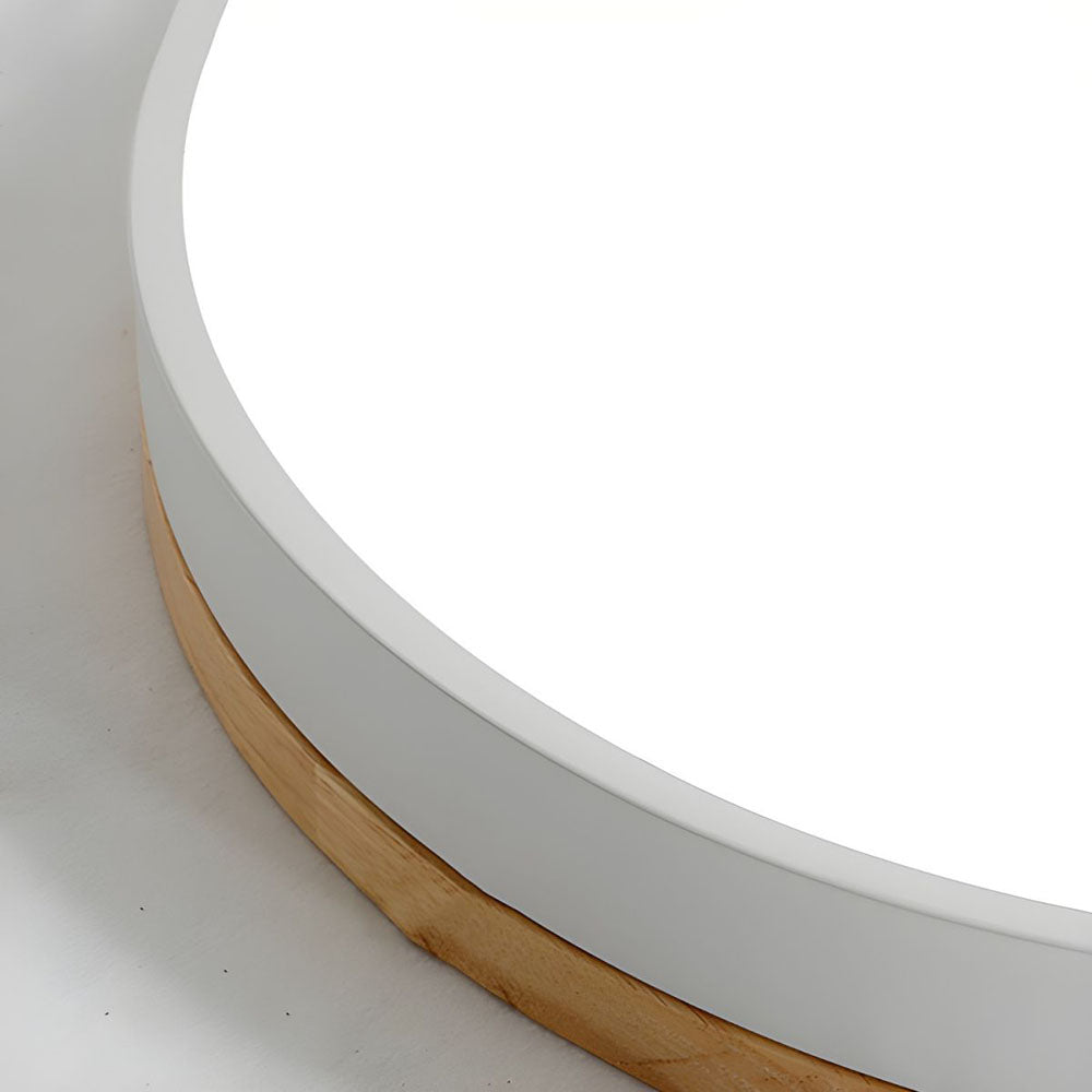Tröde – Runde Holz-Deckenleuchte LED im skandinavischen Stil – Eleganter Minimalismus und warmes Licht