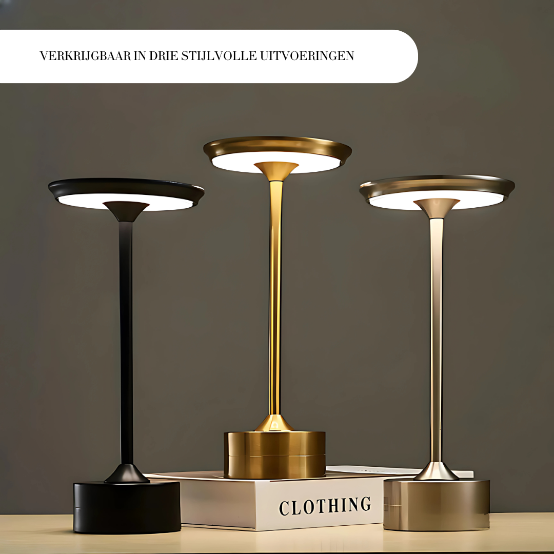 Elegante kabellose Tischlampe mit Touch-Steuerung und drei Lichtmodi