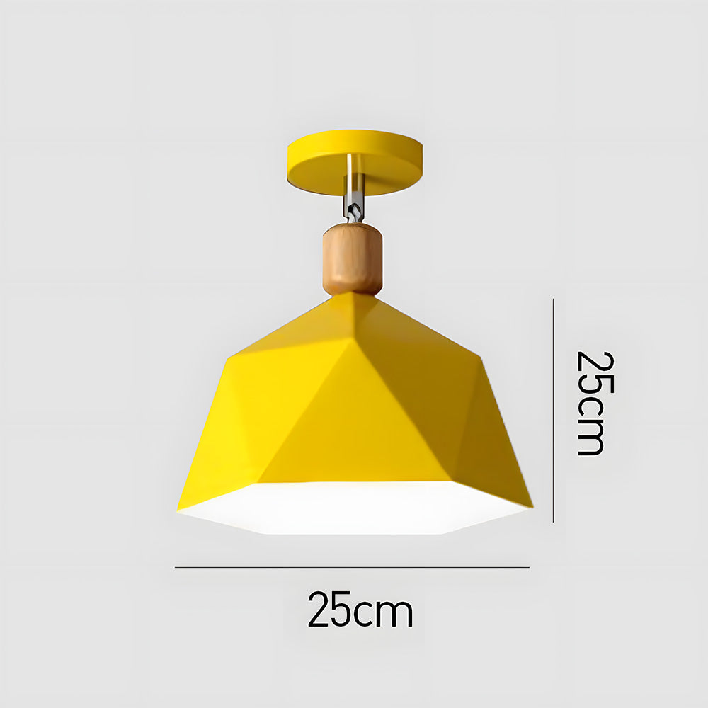 Läila – Skandinavische Deckenleuchte mit geometrischem Design und Holzakzent