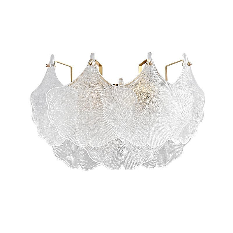 Luxuriöse Wandleuchte mit Glasschirm – Klar/Gold – (2 Lichtquellen)