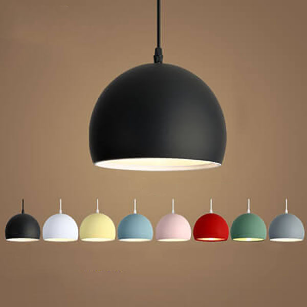 Moderne Aluminium-Hängelampe – Schwarz, Weiß, Gelb, Blau, Rosa, Rot, Grün, Grau – E26