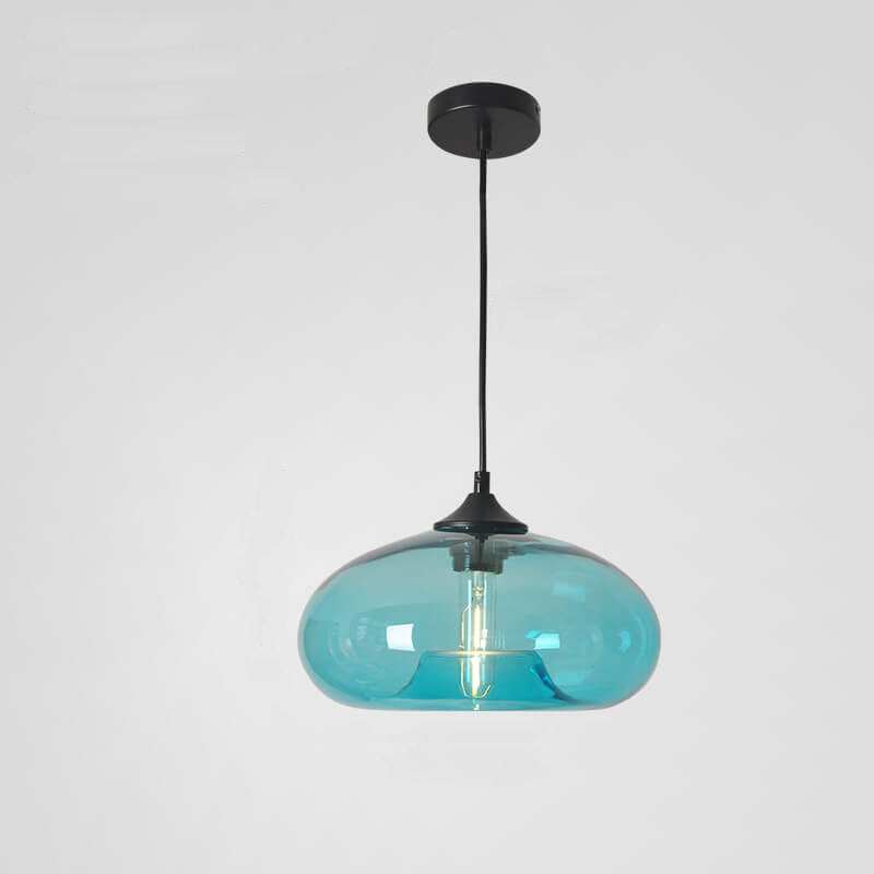 Industrielle Glas-Pendelleuchte – Ø28 cm, mehrere Farben, Fassung E26