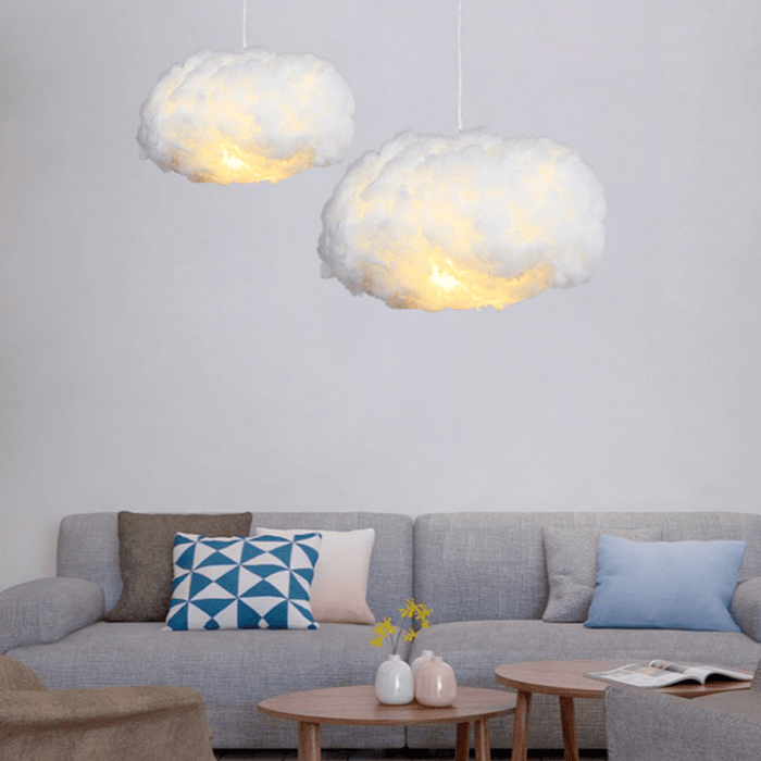 Wolkenförmige Pendelleuchte aus Baumwolle – Winterdesign