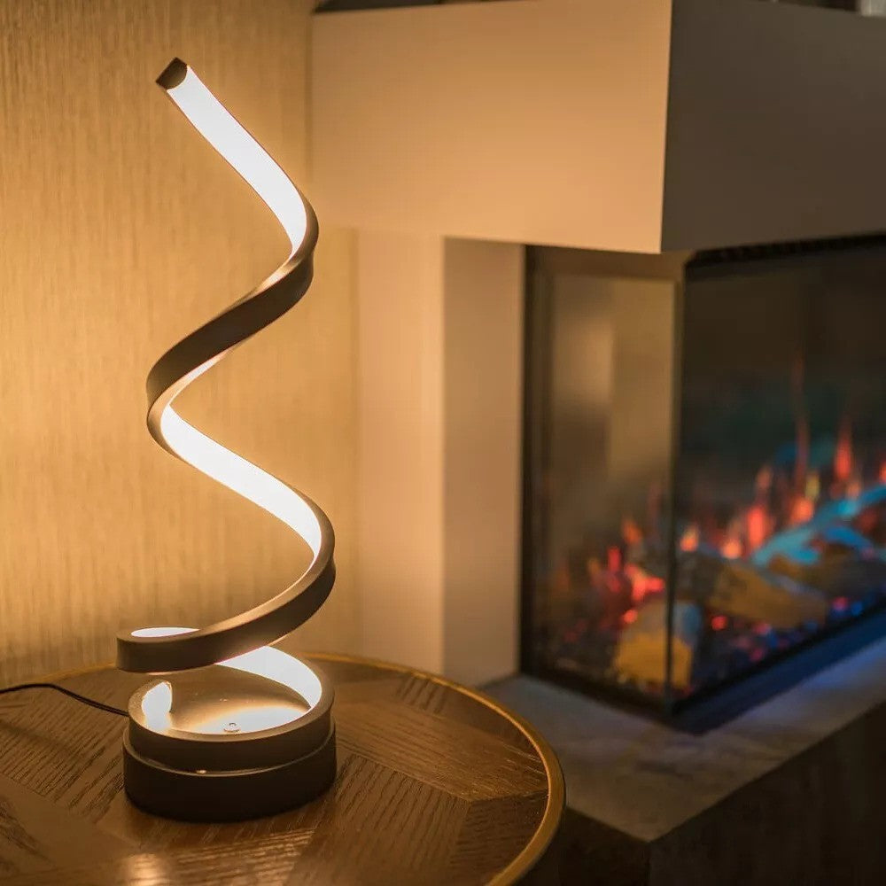 Industrielle Spiral-LED-Lampe mit Dimmfunktion und modernem Design