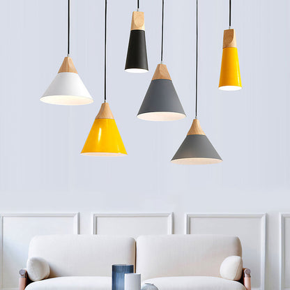 Ovia – Skandinavische Pendelleuchte aus Holz und Aluminium, minimalistisches Design