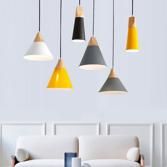 Ovia – Skandinavische Pendelleuchte aus Holz und Aluminium, minimalistisches Design