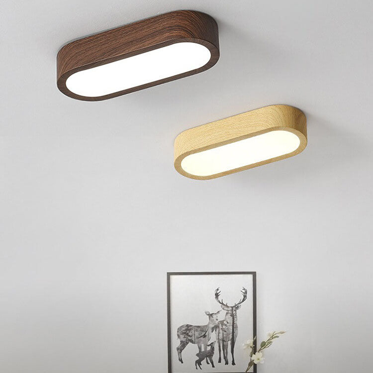 Moderne Holz-Deckenleuchte – Eschen-/Nussholz-Optik – LED 8W
