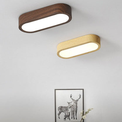 Moderne Holz-Deckenleuchte – Eschen-/Nussholz-Optik – LED 8W