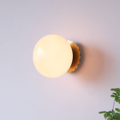 Moderne Wandlampe aus Glas und Eisen – erhältlich in Rosa, Beige und Weiß