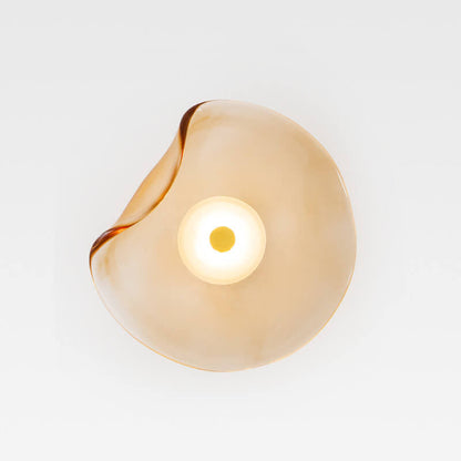 Moderne LED-Wandleuchte – Glas und Eisen in Grau, Blau oder Bernstein