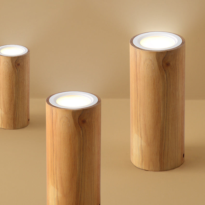 Moderne Holz-Deckenleuchte LED – Gummibaumholz und Acryl, 3 Größen