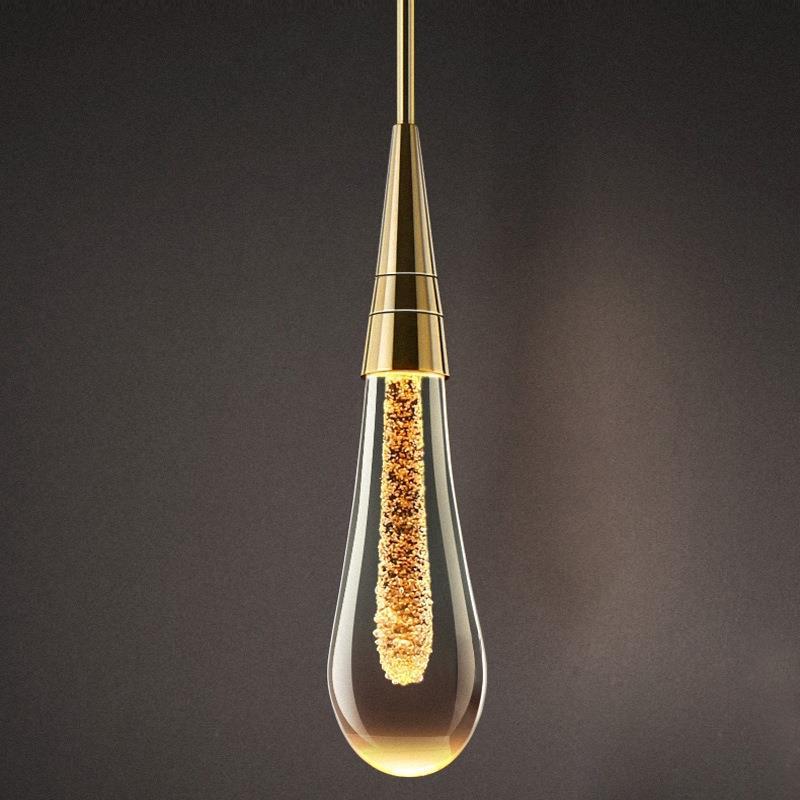 Stilvolle skandinavische goldene LED-Hängeleuchte – kurzes oder langes Design