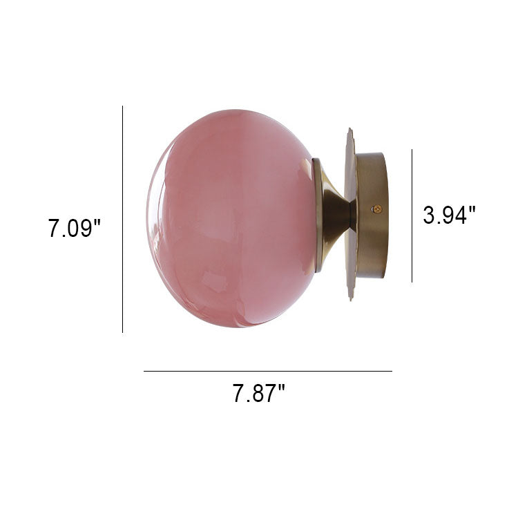 Moderne Wandlampe aus Glas und Eisen – erhältlich in Rosa, Beige und Weiß
