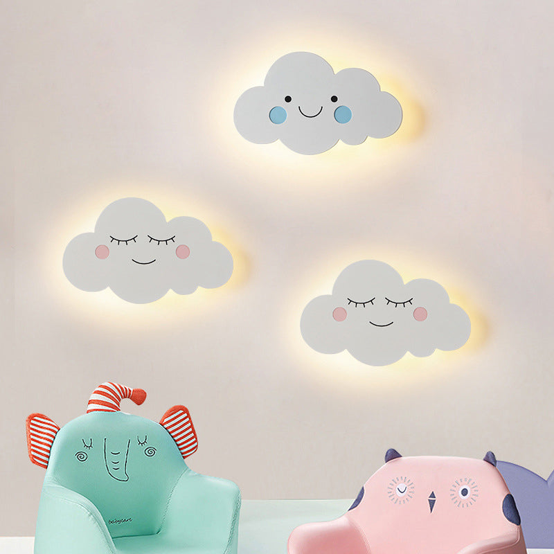 Kreative Wandleuchte mit Wolkenmotiv – Weiß/Rosa/Blau – LED 12W/15W