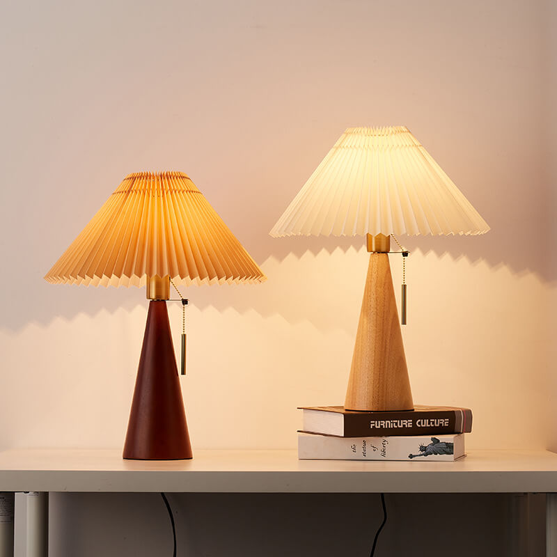 Japandi Tischlampe aus Holz