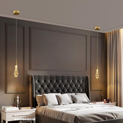 Stilvolle skandinavische goldene LED-Hängeleuchte – kurzes oder langes Design