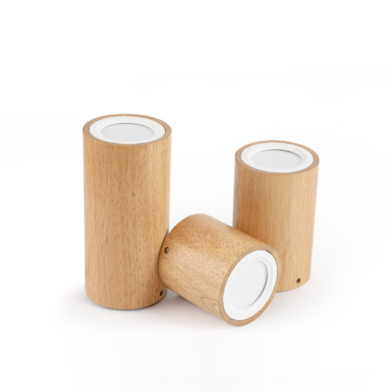 Moderne Holz-Deckenleuchte LED – Gummibaumholz und Acryl, 3 Größen