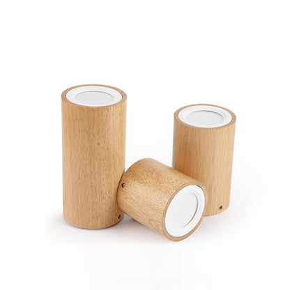 Moderne Holz-Deckenleuchte LED – Gummibaumholz und Acryl, 3 Größen