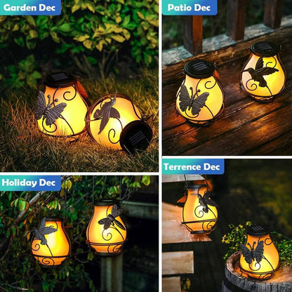 Dekorative Solar-LED-Gartenleuchte – Schwarz – (1 LED)