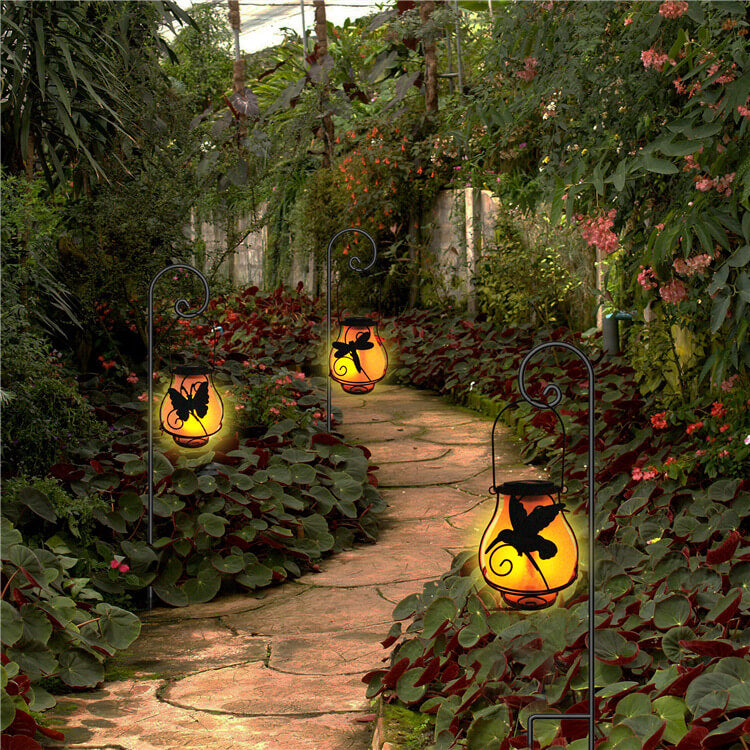 Dekorative Solar-LED-Gartenleuchte – Schwarz – (1 LED)
