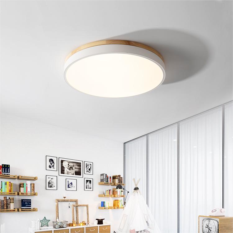 Tröde – Runde Holz-Deckenleuchte LED im skandinavischen Stil – Eleganter Minimalismus und warmes Licht