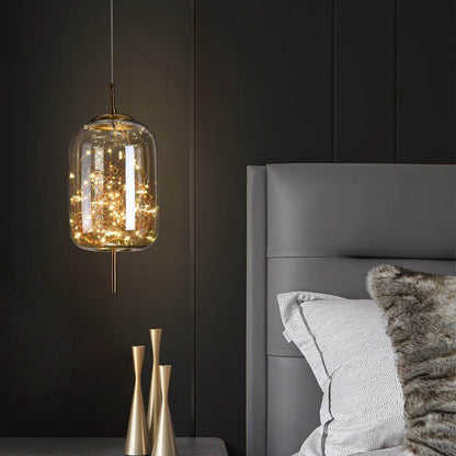 Charmante skandinavische LED-Glaspendelleuchte mit warmem Design – erhältlich in Bernstein oder Anthrazit