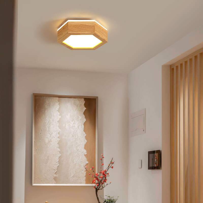 Moderne Japandi-Holz-Deckenleuchte LED – 1/2/3 Spots