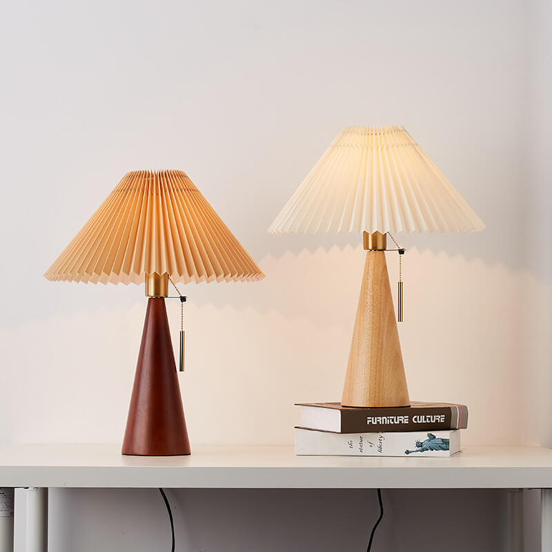 Japandi Tischlampe aus Holz