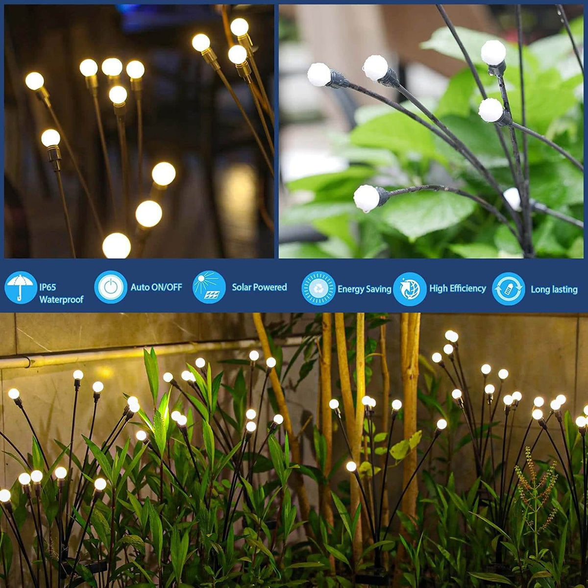 Solar-LED-Gartenleuchte – Außenbeleuchtung mit modernem weißem Licht