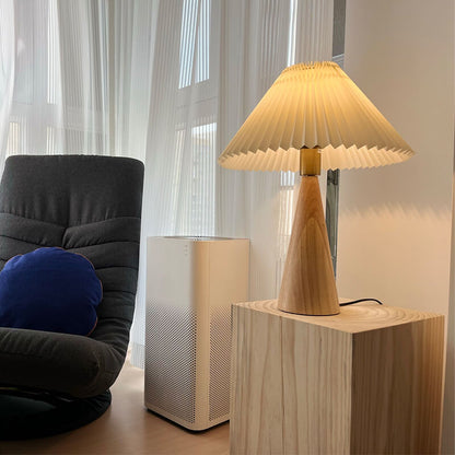 Japandi Tischlampe aus Holz