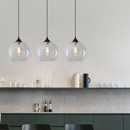 Moderne Glas-Pendelleuchte in mehreren Farben mit kugelförmigem Design