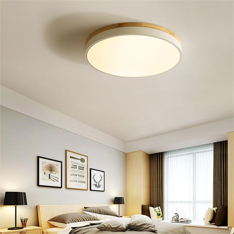 Tröde – Runde Holz-Deckenleuchte LED im skandinavischen Stil – Eleganter Minimalismus und warmes Licht