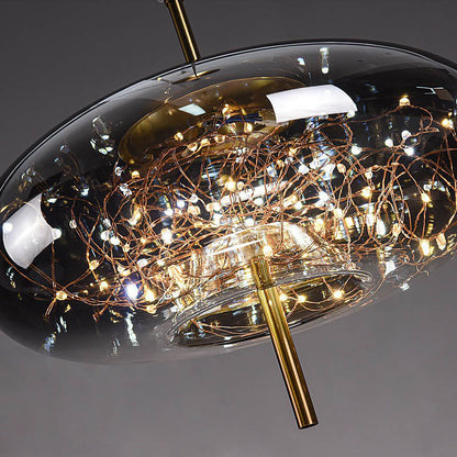 Charmante skandinavische LED-Glaspendelleuchte mit warmem Design – erhältlich in Bernstein oder Anthrazit