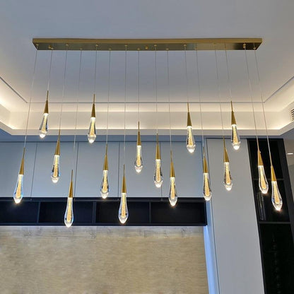 Stilvolle skandinavische goldene LED-Hängeleuchte – kurzes oder langes Design