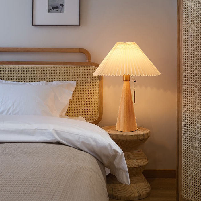 Japandi Tischlampe aus Holz