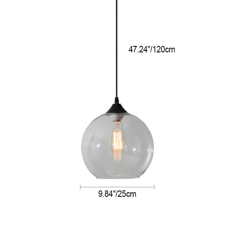 Moderne Glas-Pendelleuchte in mehreren Farben mit kugelförmigem Design