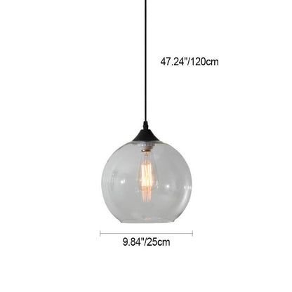 Moderne Glas-Pendelleuchte in mehreren Farben mit kugelförmigem Design