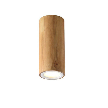 Moderne Holz-Deckenleuchte LED – Gummibaumholz und Acryl, 3 Größen