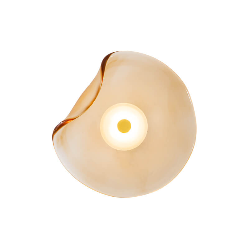 Moderne LED-Wandleuchte – Glas und Eisen in Grau, Blau oder Bernstein