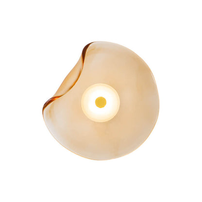 Moderne LED-Wandleuchte – Glas und Eisen in Grau, Blau oder Bernstein