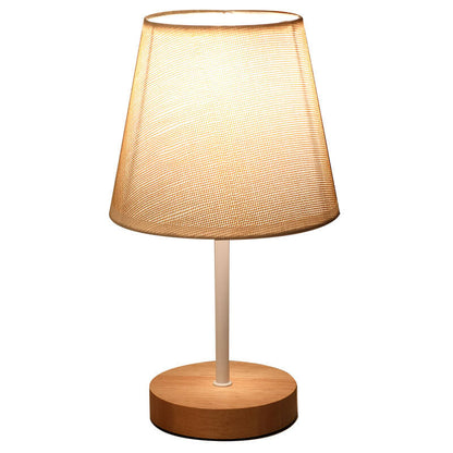 Skandinavische moderne Holz-Tischlampe mit integrierter LED – USB-Anschluss