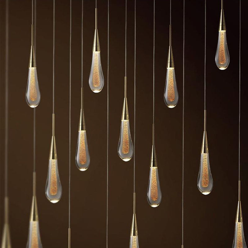 Stilvolle skandinavische goldene LED-Hängeleuchte – kurzes oder langes Design