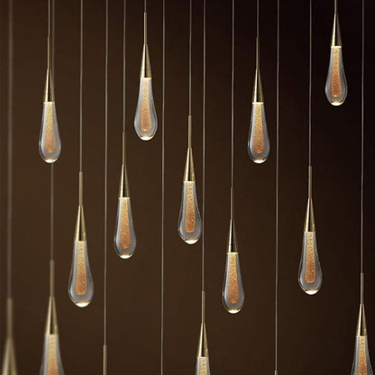 Stilvolle skandinavische goldene LED-Hängeleuchte – kurzes oder langes Design