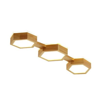 Moderne Japandi-Holz-Deckenleuchte LED – 1/2/3 Spots