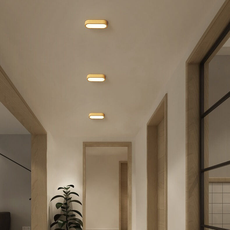 Moderne Holz-Deckenleuchte – Eschen-/Nussholz-Optik – LED 8W
