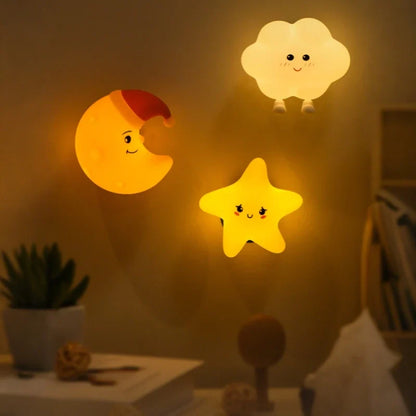 Süße Kinder-Nachtlichter – Stern, Mond und Wolke