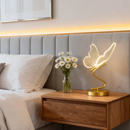 Stilvolle kabellose Tischleuchte – Schmetterlingsdesign mit 3 Lichtfarben