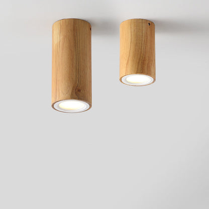 Moderne Holz-Deckenleuchte LED – Gummibaumholz und Acryl, 3 Größen