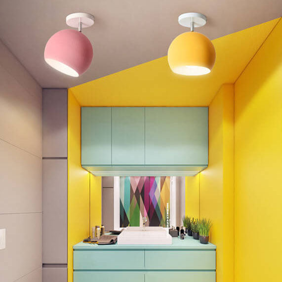 Moderne Skandinavische Minimalistische Deckenleuchte aus Eisen und Holz in mehreren Farben